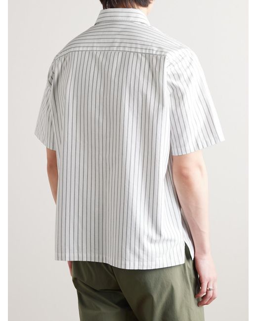 Norse Projects White Ivan Striped Organic Cotton Shirt for men