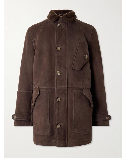 Brunello Cucinelli Brown Shearling Jacket for men