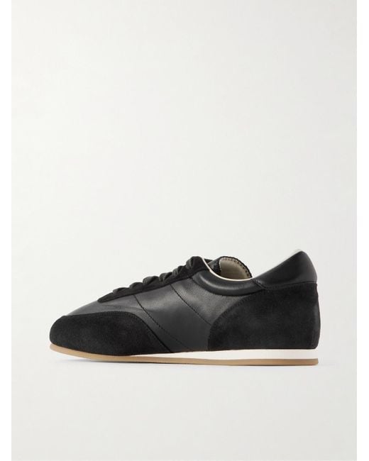 Common Projects Minimal Runner Sneakers aus Leder mit Velourslederbesatz in Black für Herren