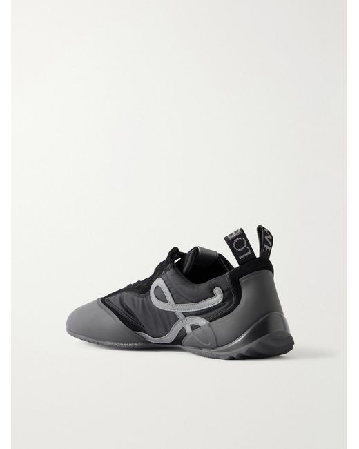 Loewe Black Grip Suede-trimmed Nylon Sneakers for men