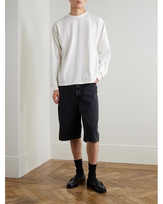 Orslow Super Dad's Wide-Leg Denim Shorts in Black for Men | Lyst