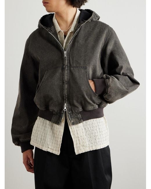 Our Legacy Black Bank Denim Hooded Jacket for men
