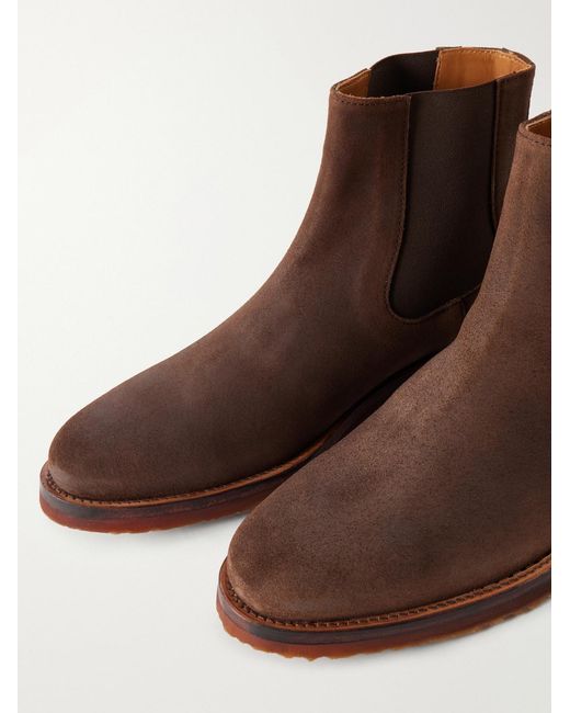 Mr P. Brown Suede Chelsea Boots for men