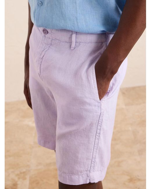 Vilebrequin Purple Straight-Leg Garment-Dyed Linen Shorts for men