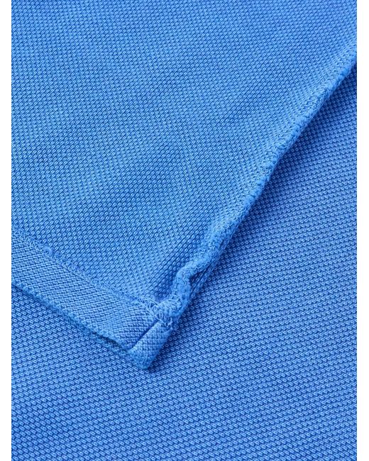 Les Tien Blue Inside Out Garment-dyed Cotton-piqué T-shirt for men