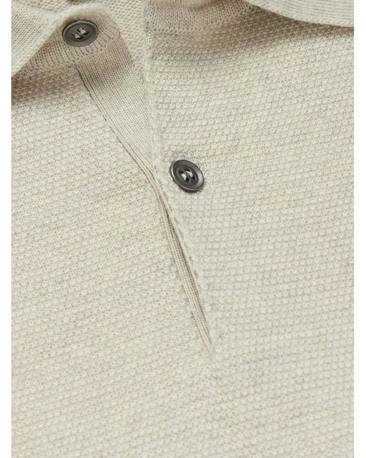 John Smedley White 14.Singular Merino Wool-Piqué Polo Shirt for men