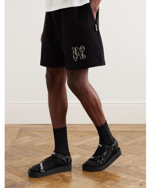 Palm Angels Black Suicoke Depa Logo-print Webbing-trimmed Rubber Sandals for men