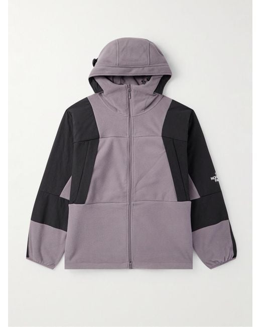 The North Face Purple Panelled Fleece And Nylon And Cotton-blend Hooded Jacket for men
