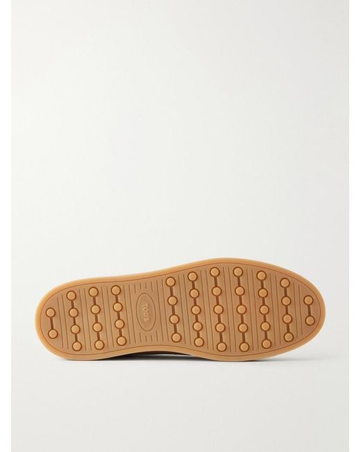 Tod's Natural Cassetta 04L Shearling-Lined Suede Sneakers for men