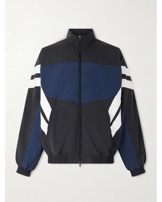 Vetements Blue Logo-Embroidered Colour-Block Shell Track Jacket for men