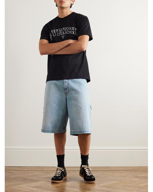 Givenchy Blue Wide-Leg Carpenter Denim Shorts for men