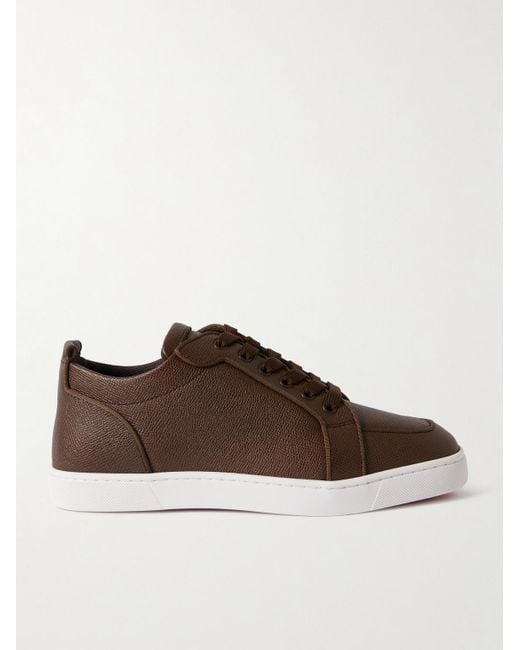 Christian Louboutin Brown Rantulow Full-Grain Leather Sneakers for men
