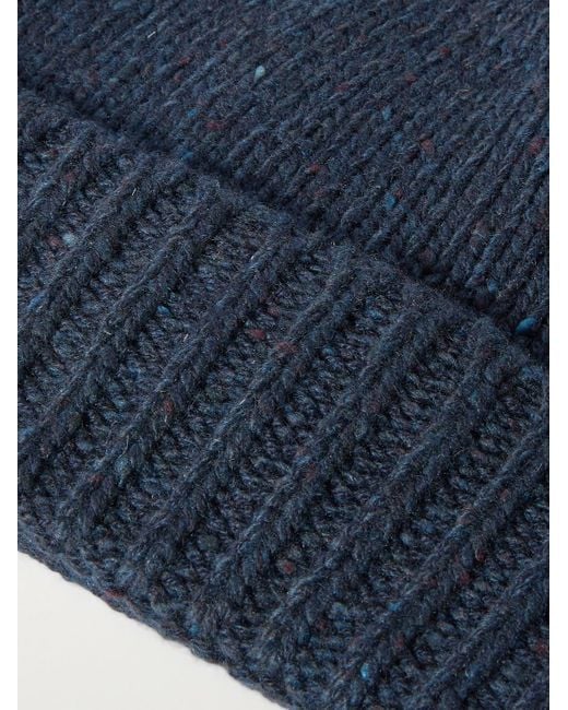 Johnstons Beanie aus Donegal-Garn aus Kaschmir in Blue für Herren