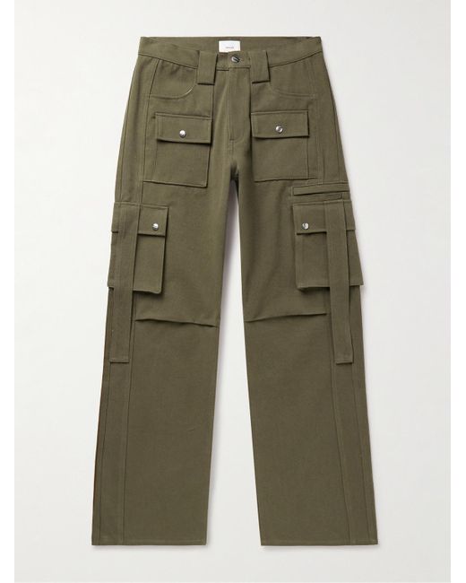 Rhude Green Amaro Straight-leg Cotton-twill Cargo Trousers for men