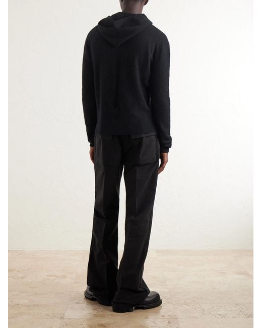 Rick Owens Blue Cashmere-blend Hoodie for men