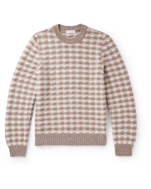 Gabriela Hearst Natural Checked Cashmere Sweater for men