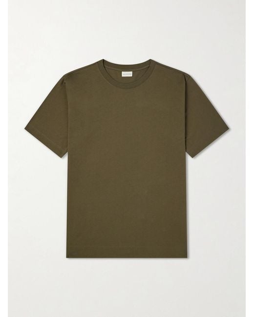 Dries Van Noten Green Hertz Cotton-Jersey T-Shirt for men