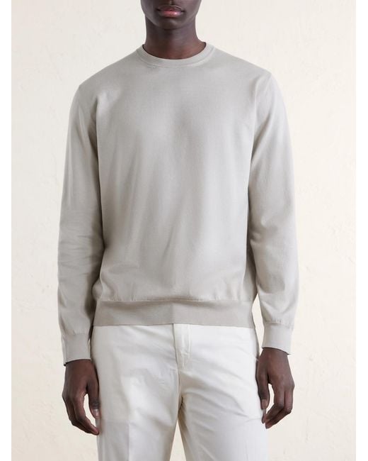 Boglioli White Cotton-Jersey Sweater for men