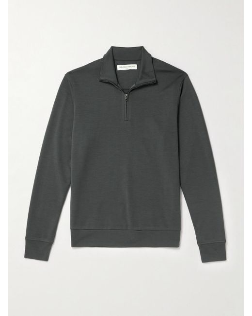 Orlebar Brown Gray Isar Merino Wool-jersey Half-zip Sweatshirt for men
