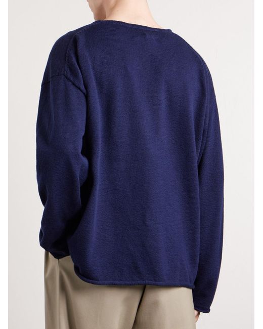 The Elder Statesman Blue Nora Lite Sycamore Cotton Sweater for men