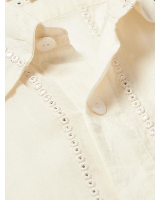 Kartik Research Natural Embellished Embroidered Cotton-Gauze Shirt for men