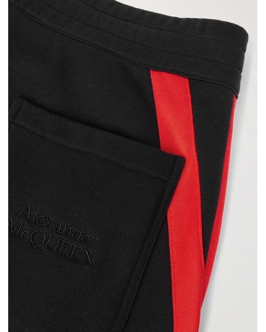Pantaloni sportivi a gamba dritta in jersey di cotone di Alexander McQueen in Red da Uomo