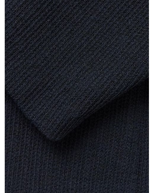 Barena Blue Ribbed-knit Blazer for men