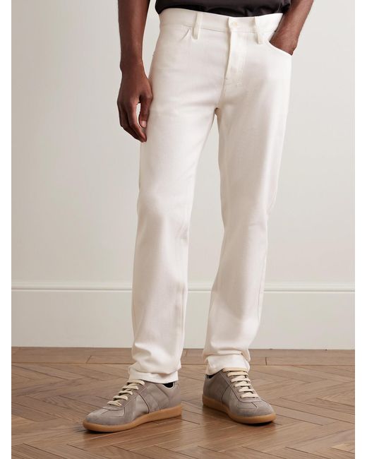 Gabriela Hearst White Anthony Slim-Fit Straight-Leg Cotton-Twill Trousers for men