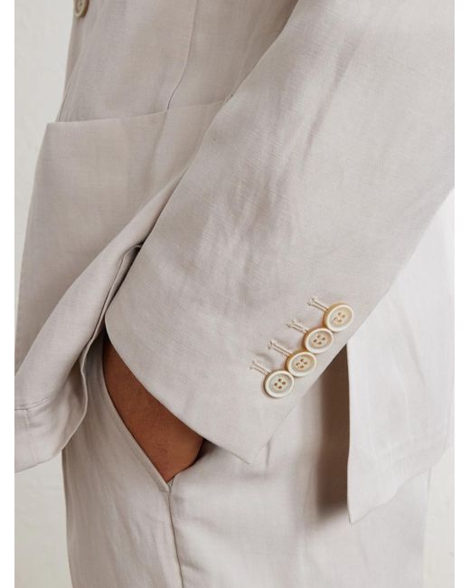 Eleventy Natural Lyocell And Linen-blend Suit Jacket for men