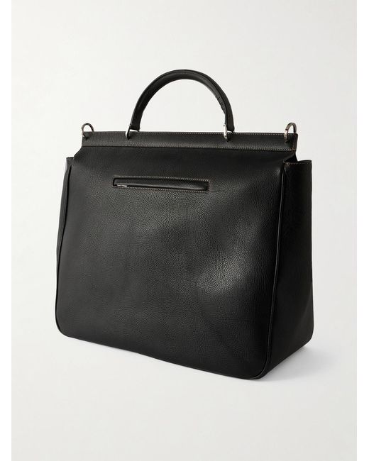 Brunello Cucinelli Black Full-grain Leather Weekend Bag for men