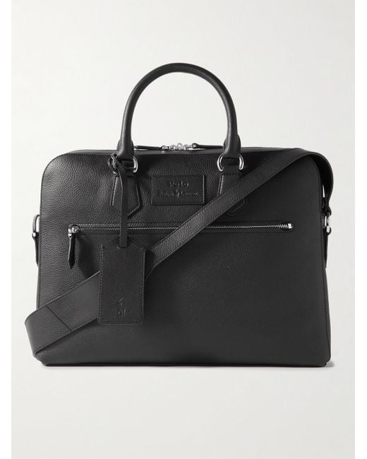 Polo Ralph Lauren Black Medium Full-grain Leather Briefcase for men