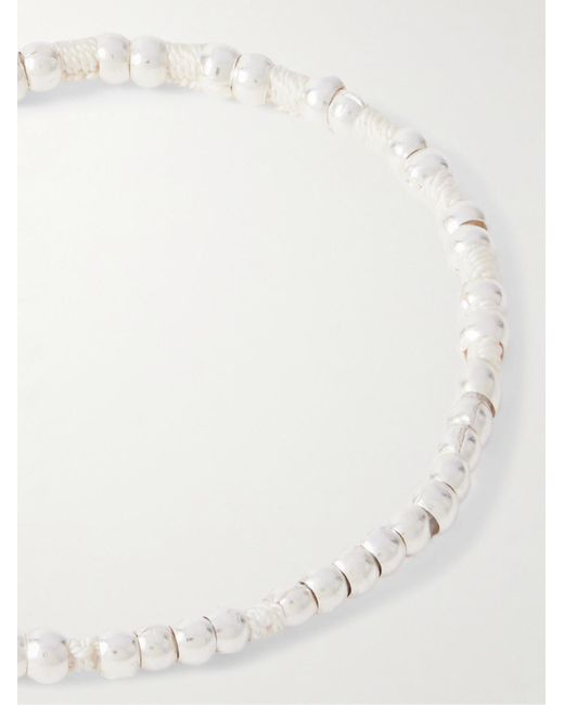 Mikia Natural Sterling And Silk-Cord Beaded Bracelet for men
