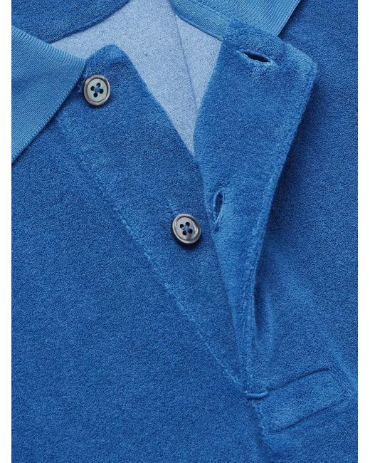 Tom Ford Polohemd aus Frottee aus einer Baumwollmischung in Blue für Herren