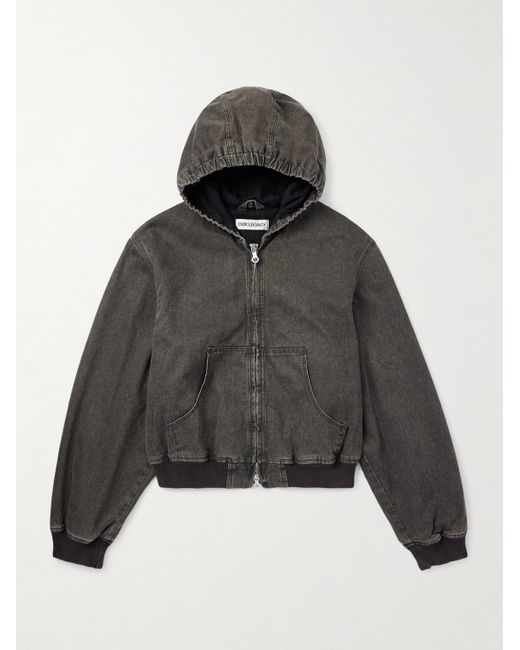 Our Legacy Black Bank Denim Hooded Jacket for men