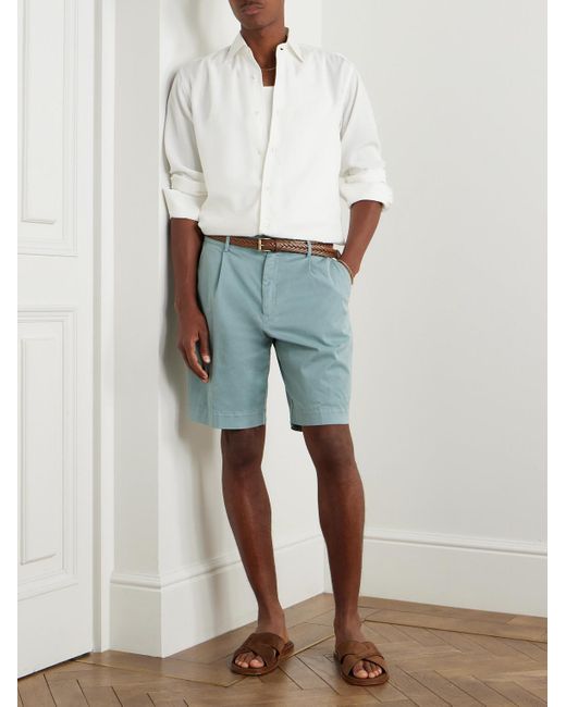 Shorts A Gamba Dritta di Canali in Blue da Uomo
