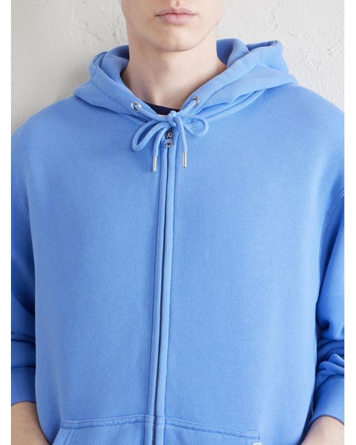 J.W. Anderson Blue Cotton-Jersey Zip-Up Hoodie for men