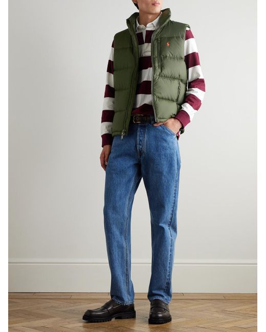 Polo Ralph Lauren Green Gorham Logo-Embroidered Quilted Padded Shell Down Gilet for men