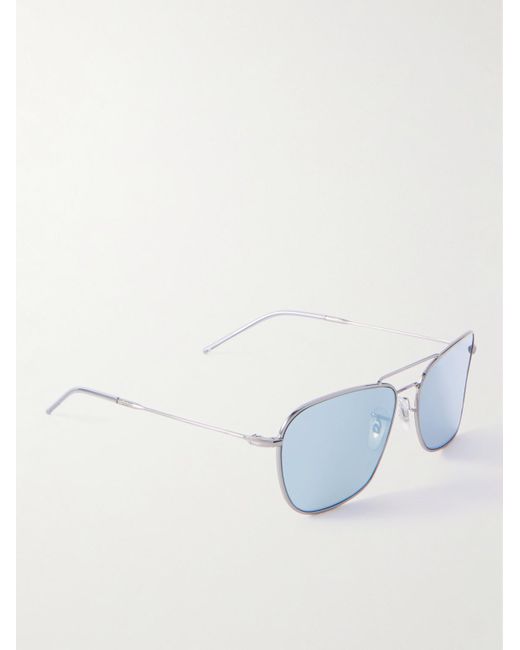 Ray-Ban Blue Caravan Reverse Square-frame Silver-tone Sunglasses for men