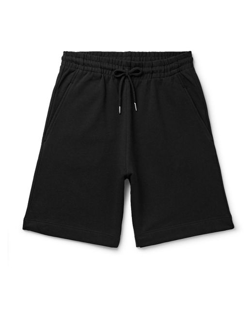 Dries Van Noten Black Straight-leg Cotton-jersey Drawstring Shorts for men