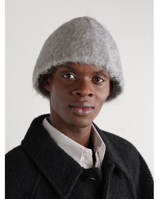 Amomento Gray Alpaca-Blend Bucket Hat for men