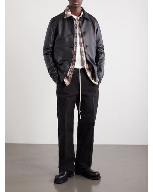Rick Owens Black Brad Leather Jacket for men