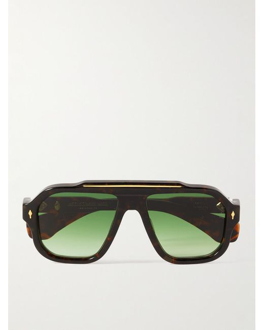 Jacques Marie Mage Green Octavian Aviator-style Tortoiseshell Acetate And Gold-tone Sunglasses for men