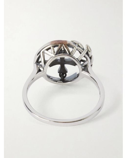 Enfants Riches Deprimes Metallic Wreath Cross Sterling Silver Ring for men