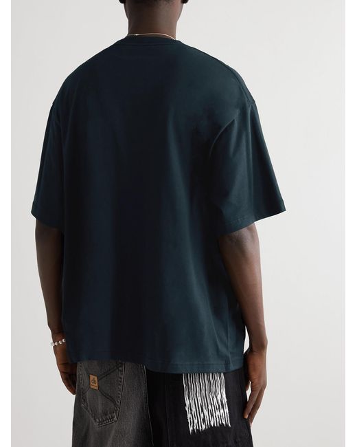 Acne Blue Edlund Logo-Print Cotton-Jersey T-Shirt for men