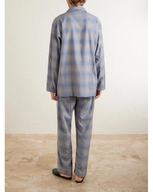 Derek Rose Gray Kelburn 52 Straight-leg Checked Brushed-cotton Pyjama Trousers for men