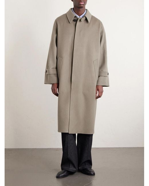 Auralee Natural Melton Wool Coat for men