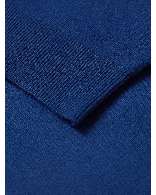 Mr P. Blue Wool And Cashmere-blend Polo Shirt for men