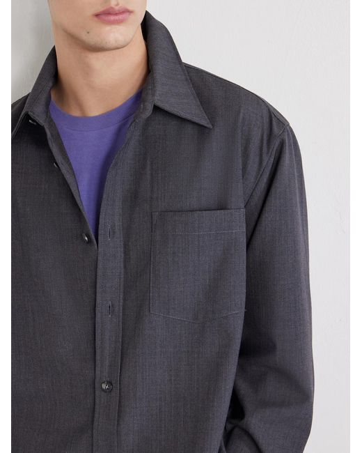 A.P.C. Gray Malaury Recycled Poplin Shirt for men