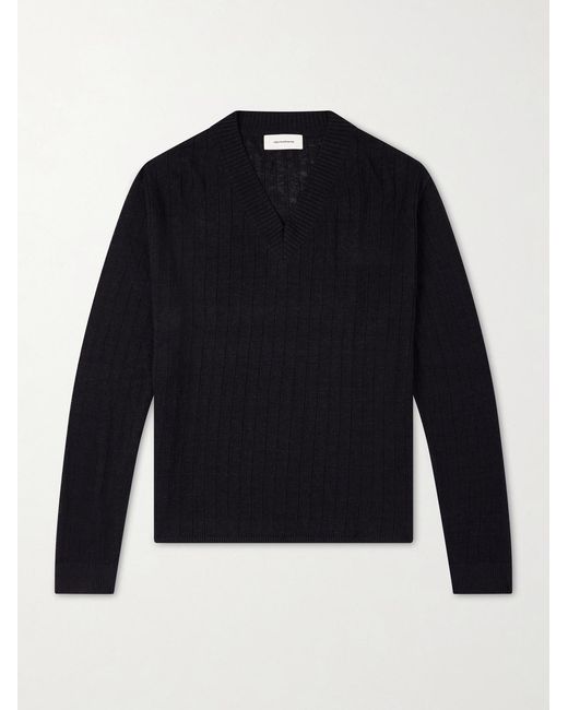 mfpen Blue Linen-blend Sweater for men