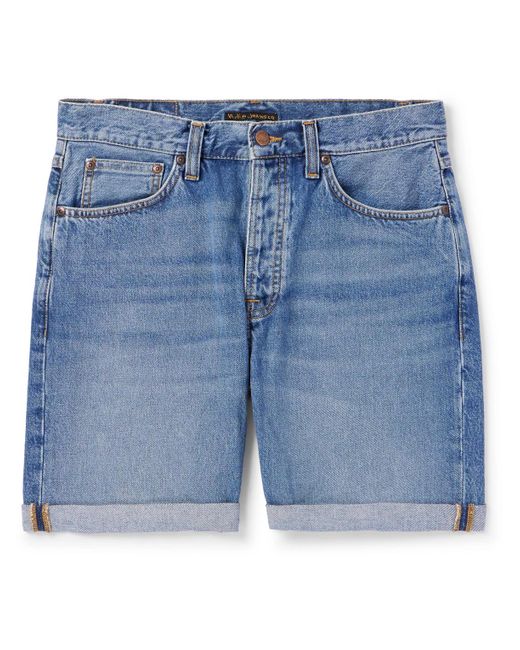 Nudie Jeans Blue Josh Straight-leg Denim Shorts for men